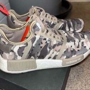 adidas Camouflage Athletic Shoes - Gray, Black, Cream